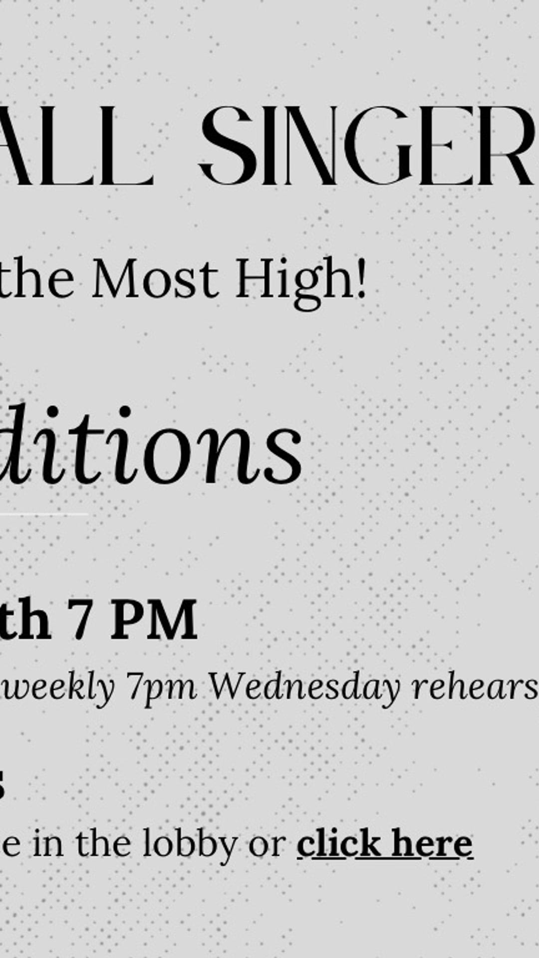 Calling all Singers: Choir Auditions